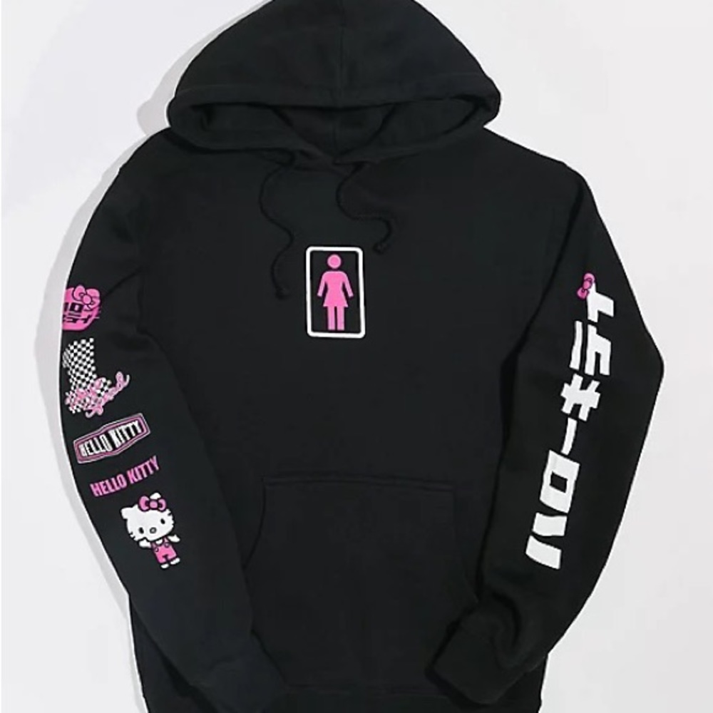 Girl x Hello Kitty Tokyo Speed Black Hoodie Size M